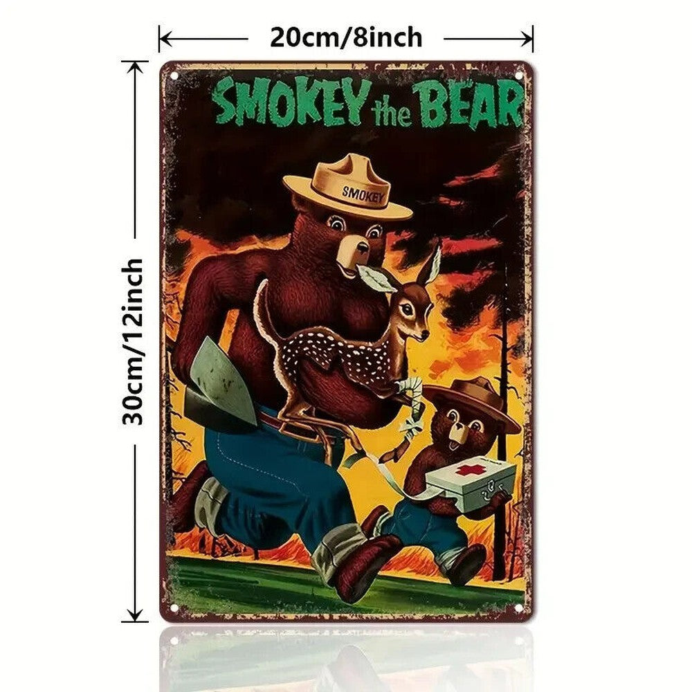 Smokey The Bear Vintage Novelty Metal Sign 12" x 8" Wall Art Home & Garden:Home Décor:Plaques & Signs Style Your Walls